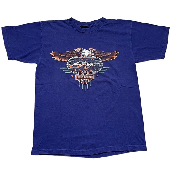 Vintage Harley Davidson 1996 Sturgis Rally T Shirt Single Stitch Bald Eagle - Picture 1 of 6